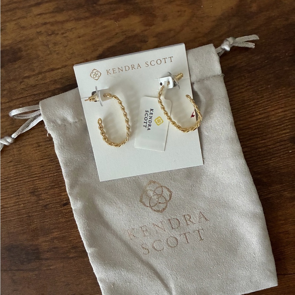 Kendra Scott Gold Twisted Hoop Earrings
